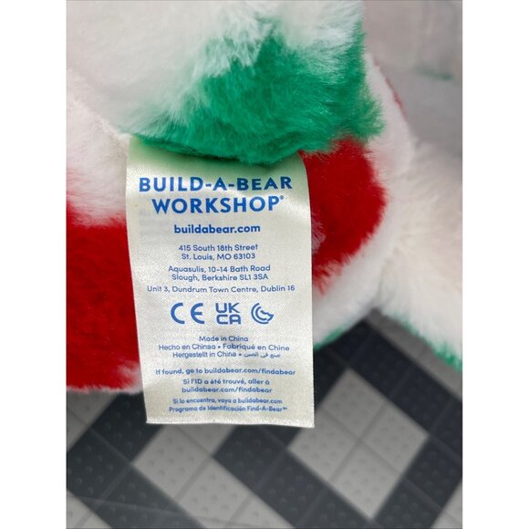 Build A Bear Mooey Christmas Cow Plush Stuffed Animal Red Green Spots 16 in Tags - Picture 6 of 7